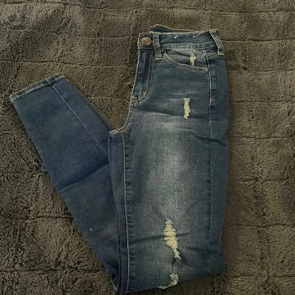 💜 NWOT  So Ultimate High Rise Ankle Jegging distressed look - Picture 1 of 7